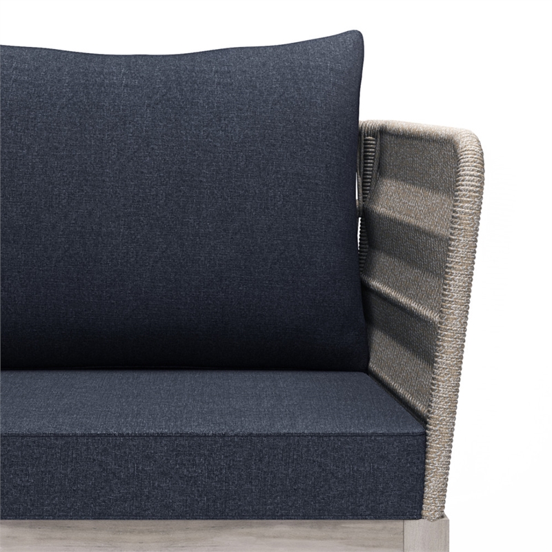 Afuera Living Contemporary Conversation Chair in Slate Grey Fabric