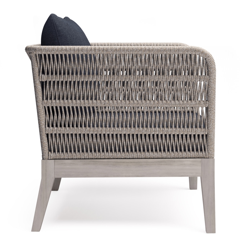 Afuera Living Contemporary Conversation Chair in Slate Grey Fabric
