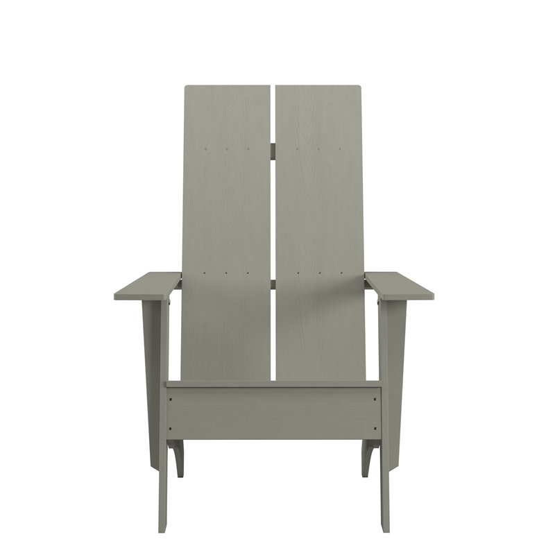 Afuera Living Dual Slat Back Resin Adirondack Chair in Gray