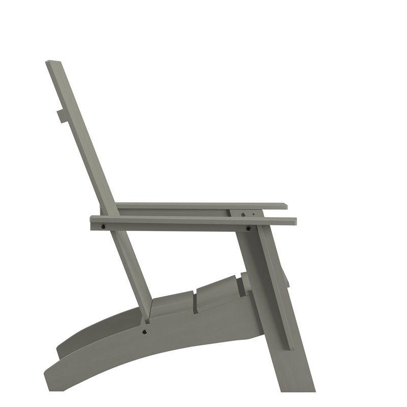 Afuera Living Dual Slat Back Resin Adirondack Chair in Gray