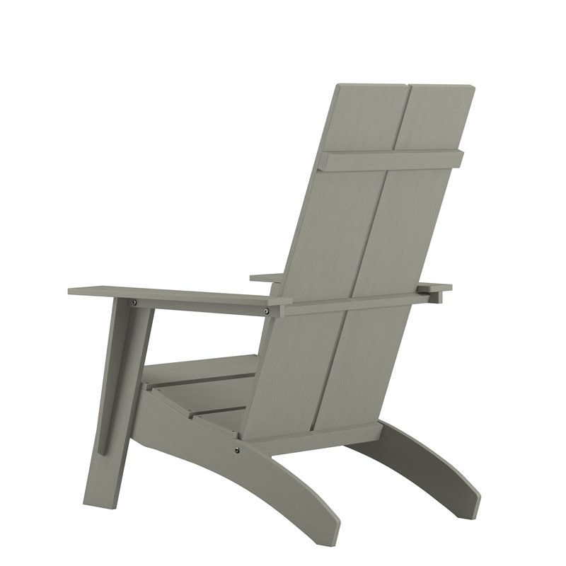 Afuera Living Dual Slat Back Resin Adirondack Chair in Gray