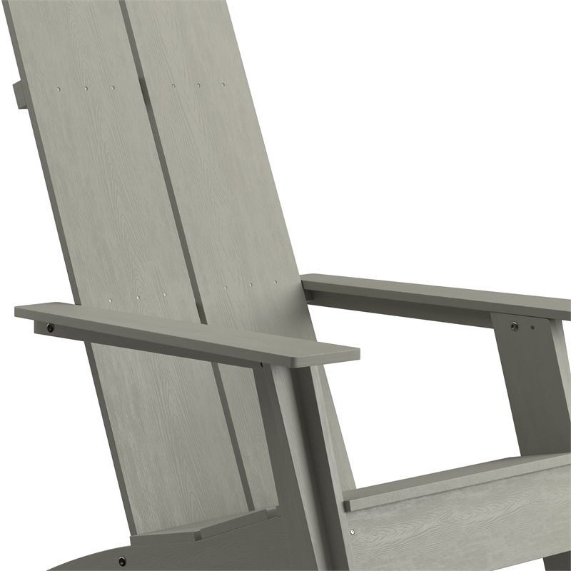 Afuera Living Dual Slat Back Resin Adirondack Chair in Gray