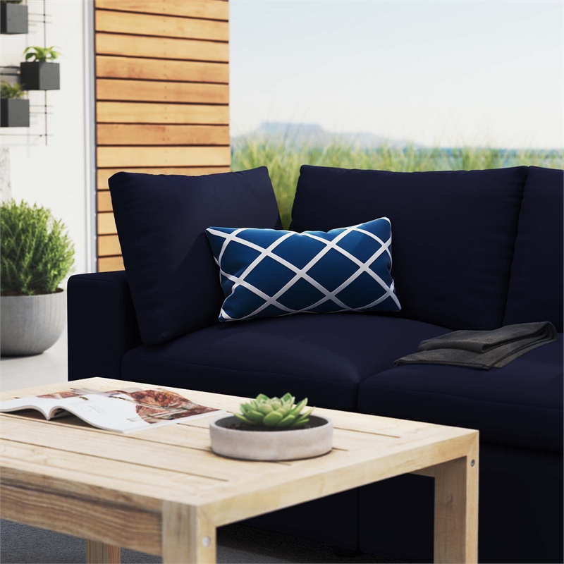Afuera Living Outdoor Loveseat in Navy with Aluminum Frame and Cushions