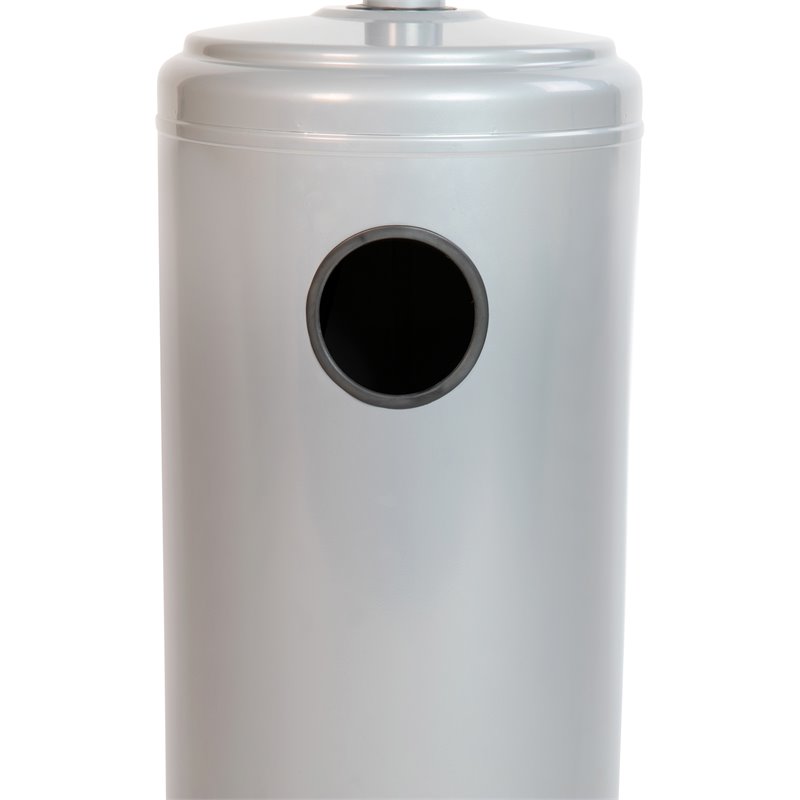 Afuera Living Outdoor Metal Patio Heater with Wheels in Silver
