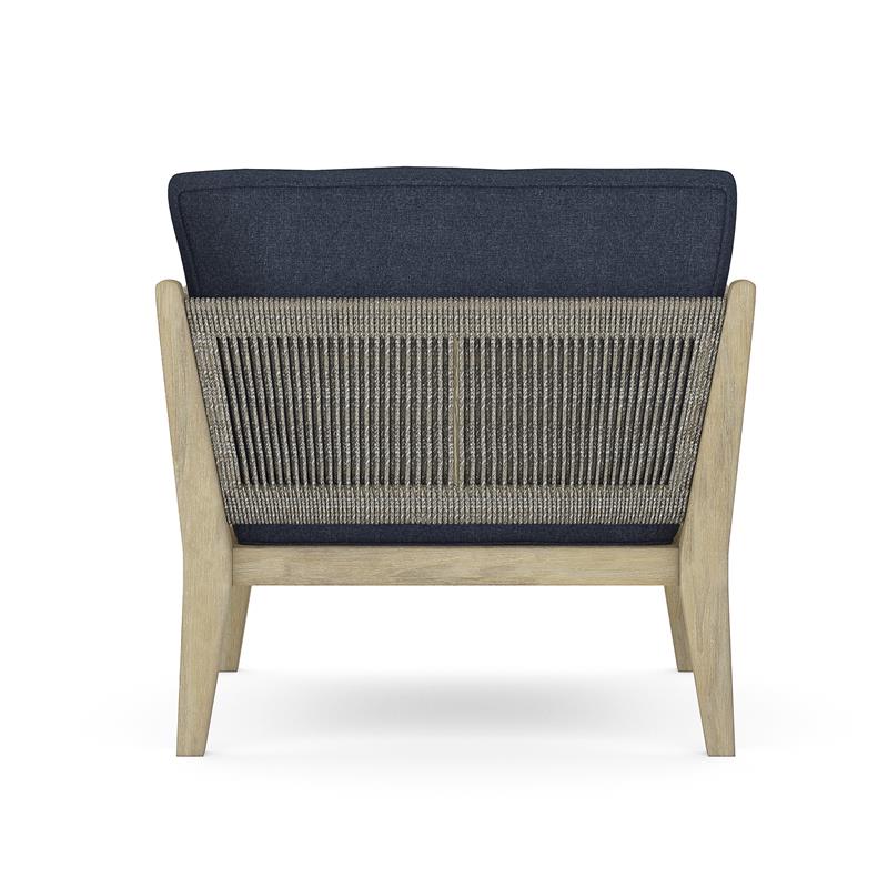 Afuera Living Outdoor Conversation Chair in Slate Gray with Acacia Wood