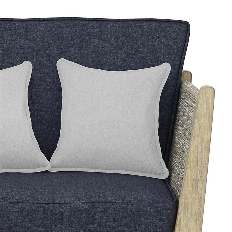 Afuera Living Outdoor Conversation Chair in Slate Gray with Acacia Wood