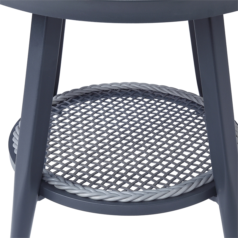Afuera Living 3-Piece Outdoor Bistro Set with Aluminum Frame in Gray