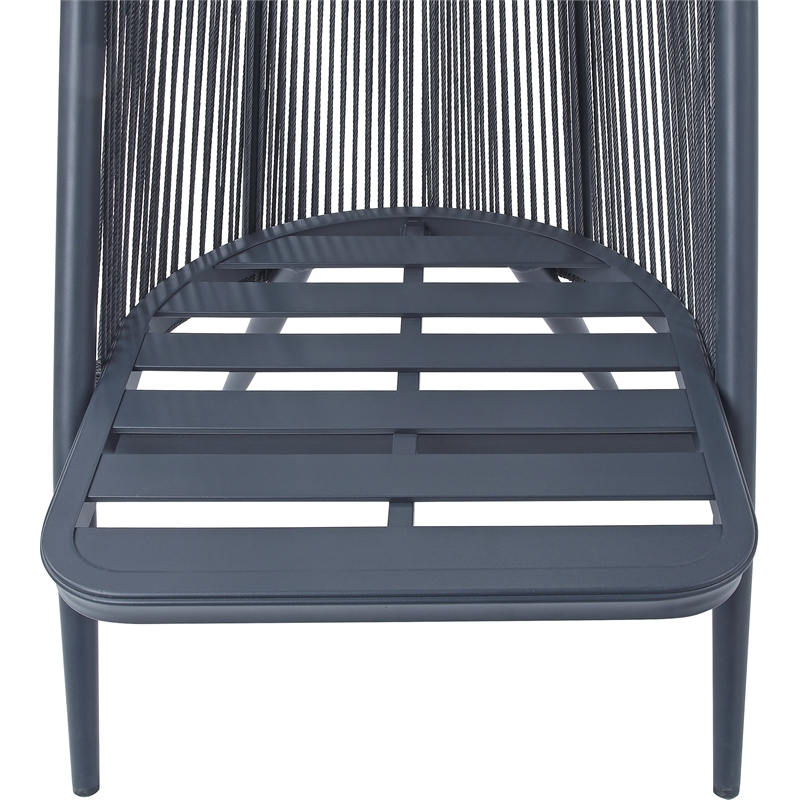Afuera Living 3-Piece Outdoor Bistro Set with Aluminum Frame in Gray