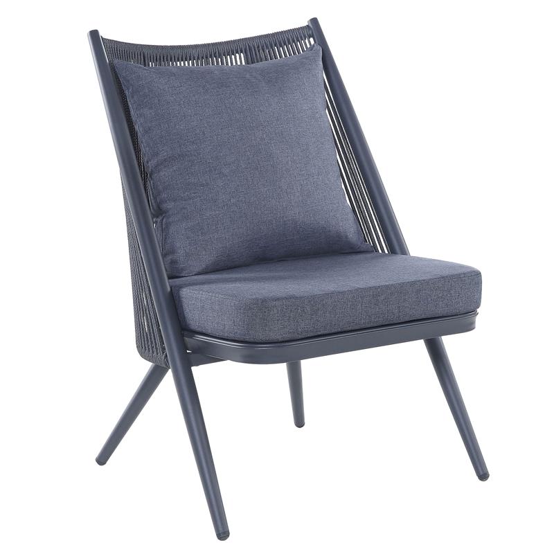 Afuera Living 3-Piece Outdoor Bistro Set with Aluminum Frame in Gray