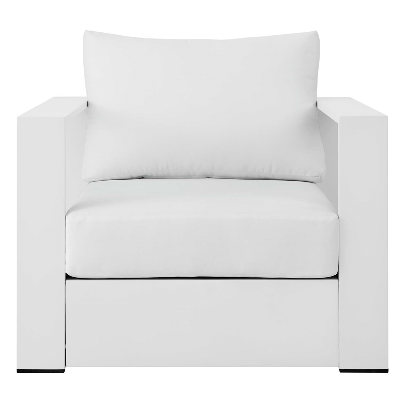 Afuera Living Powder-Coated Aluminum Outdoor Armchair in White
