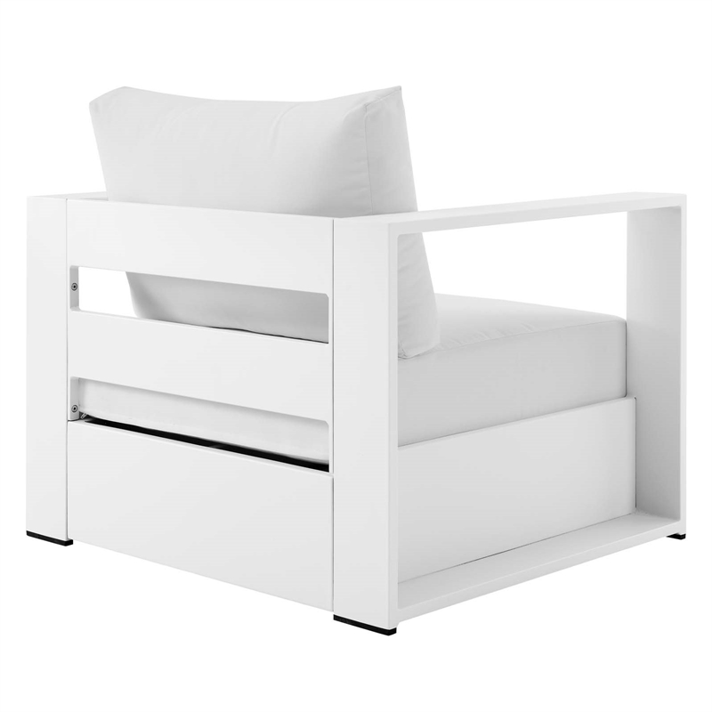 Afuera Living Powder-Coated Aluminum Outdoor Armchair in White