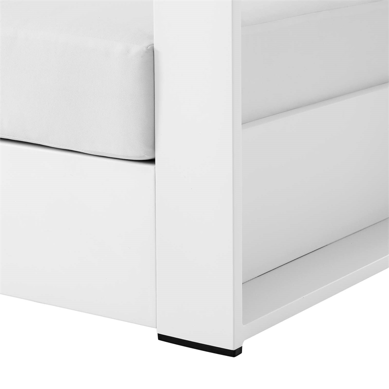 Afuera Living Powder-Coated Aluminum Outdoor Armchair in White