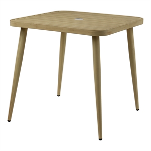 Afuera Living Aluminum Patio Dining Table with Umbrella Opening