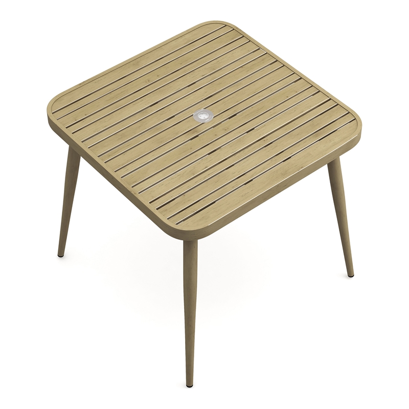 Afuera Living Aluminum Patio Dining Table with Umbrella Opening