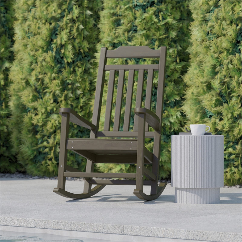 Afuera Living All-Weather Mahogany Patio Rocking Chair
