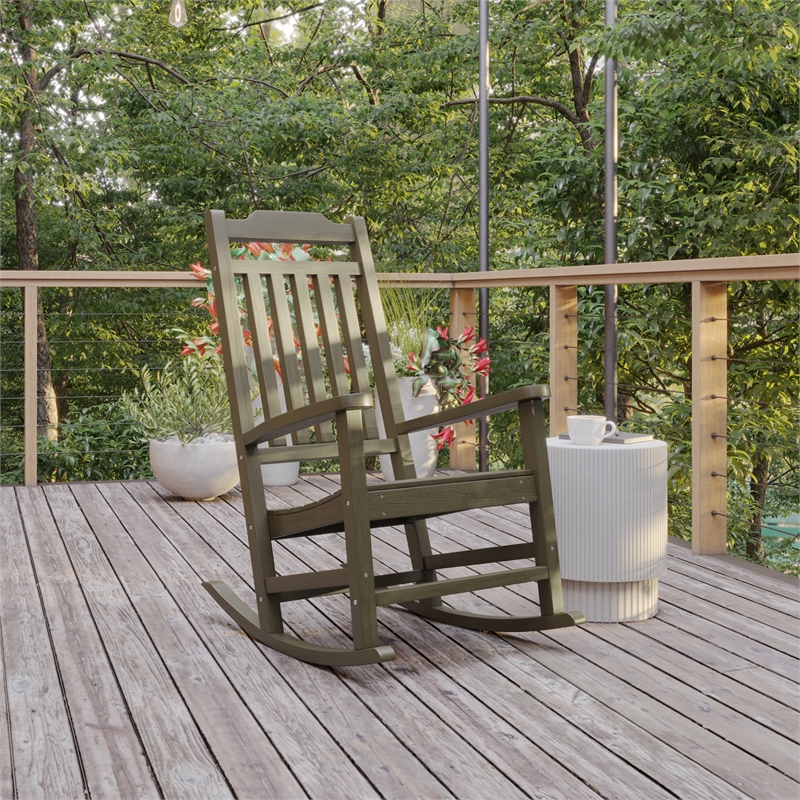 Afuera Living All-Weather Mahogany Patio Rocking Chair