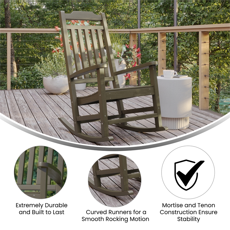 Afuera Living All-Weather Mahogany Patio Rocking Chair