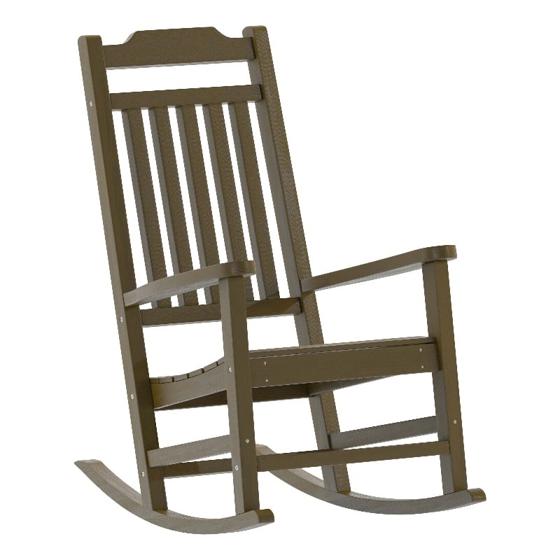 Afuera Living All-Weather Mahogany Patio Rocking Chair