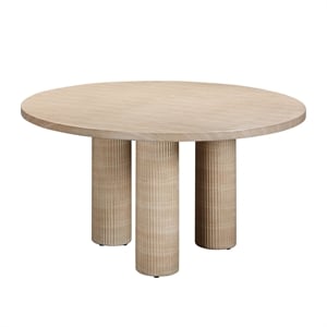 Afuera Living Patti Round Stone Dining Table in Terracotta for 6 Guests