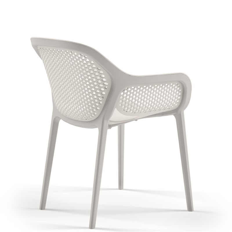 Afuera Living Resin Patio Dining Chair Set in Cool Gray - Pack of 2