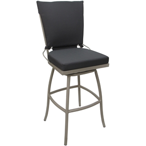 Afuera Living 26&quot Counter Stool with Dark Gray Fabric and Beige Frame