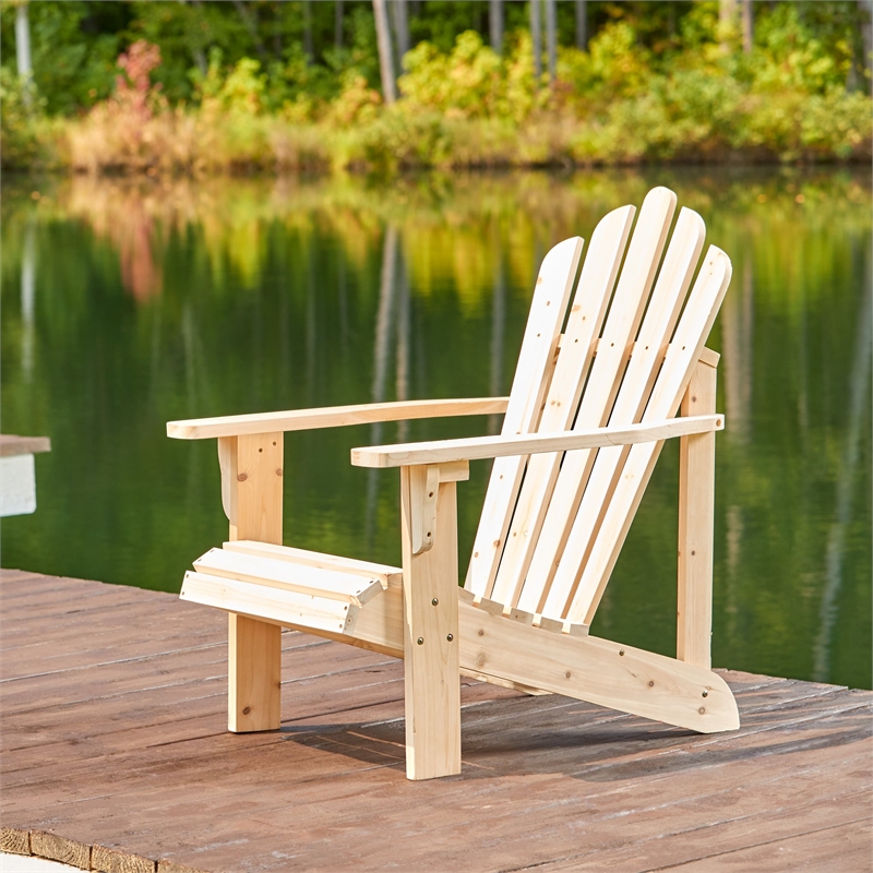 Afuera Living Cedar Adirondack Chair in Beige