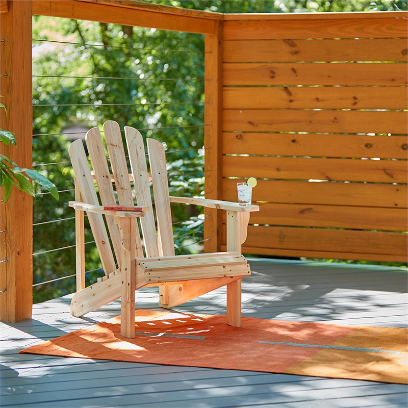 Afuera Living Cedar Adirondack Chair in Beige