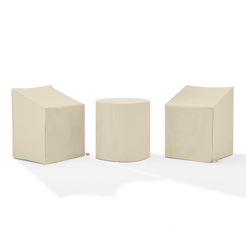 Afuera Living Vinyl Bistro Outdoor Cover 3PC Set in Tan