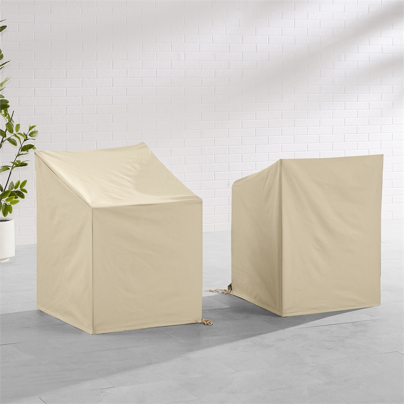 Afuera Living 2-Piece Vinyl Outdoor Arm Chair Cover Set in Tan