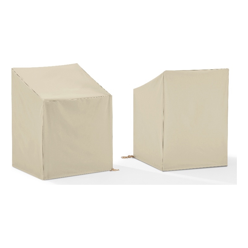 Afuera Living 2-Piece Vinyl Outdoor Arm Chair Cover Set in Tan