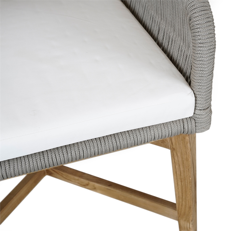 Afuera Living Wood & Olefin Outdoor Dining Chair in Ash Gray and Brown