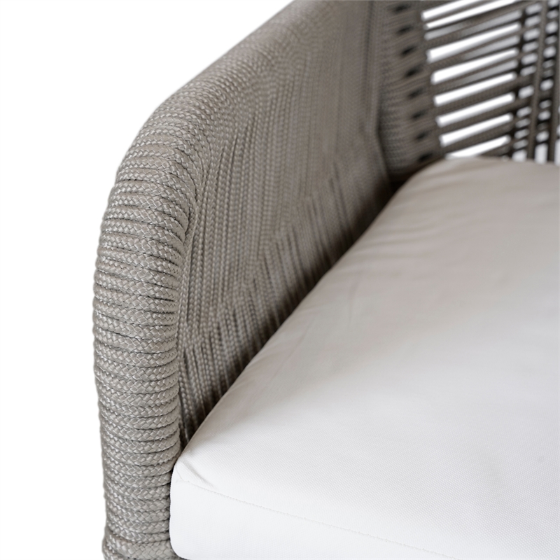 Afuera Living Wood & Olefin Outdoor Dining Chair in Ash Gray and Brown