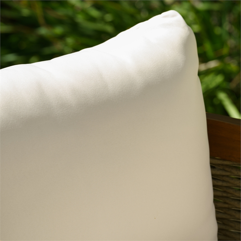 Afuera Living Acacia Wood Club Chair with Beige Cushions Coastal Design