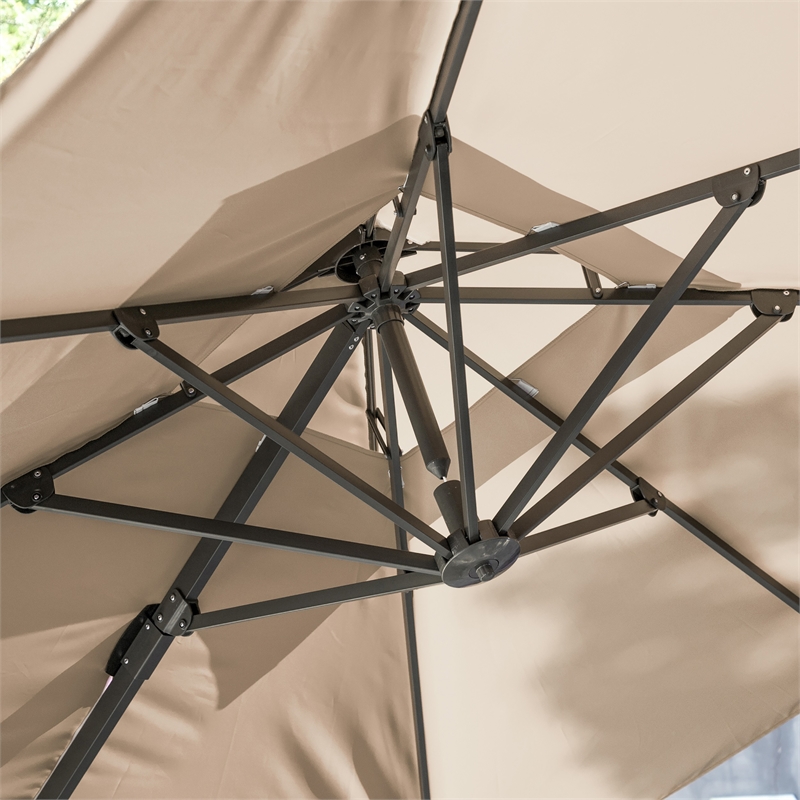 Afuera Living 8' Square Double Top Outdoor Umbrella in Beige