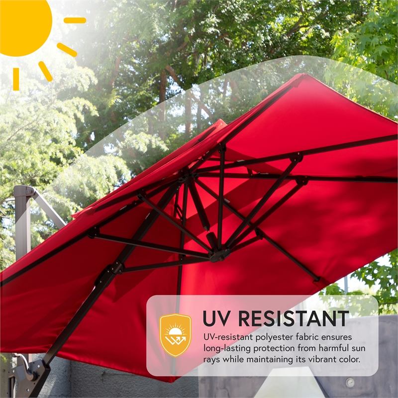 Afuera Living 8' Square Double Top Outdoor Umbrella in Beige