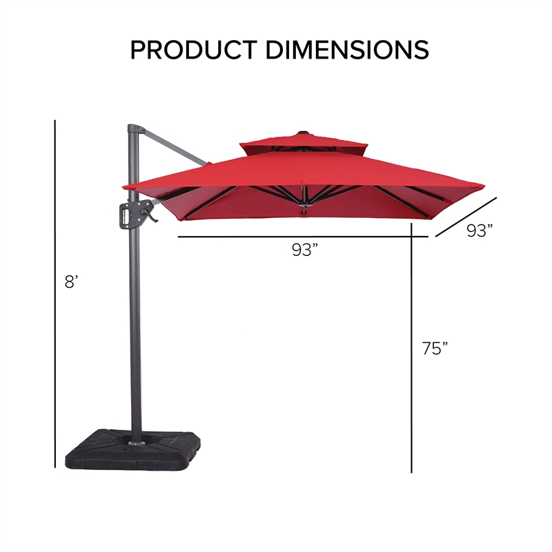 Afuera Living 8' Square Double Top Outdoor Umbrella in Beige