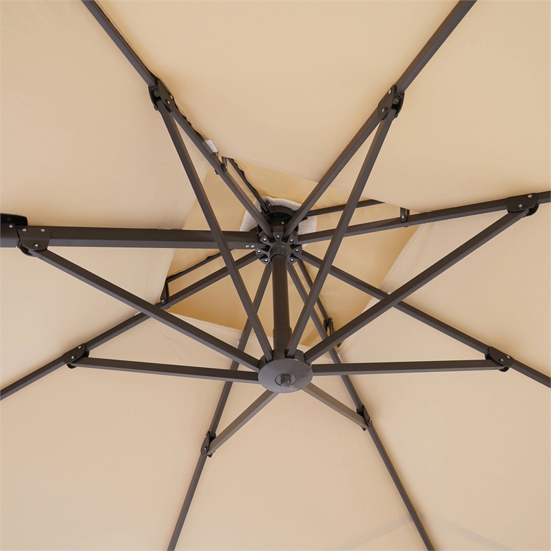 Afuera Living 8' Square Double Top Outdoor Umbrella in Beige