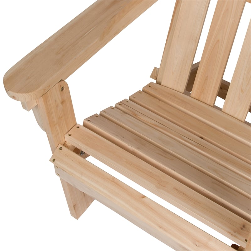 Afuera Living Cedar Folding Adirondack Chair in Natural Finish