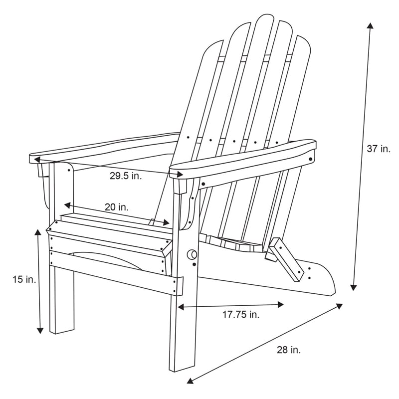 Afuera Living Cedar Folding Adirondack Chair in Natural Finish