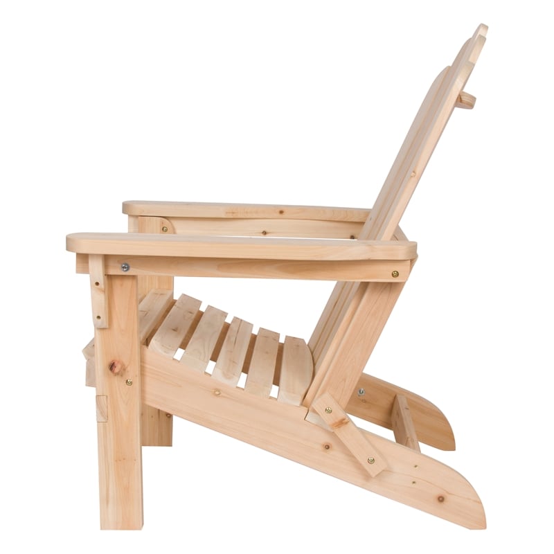 Afuera Living Cedar Folding Adirondack Chair in Natural Finish
