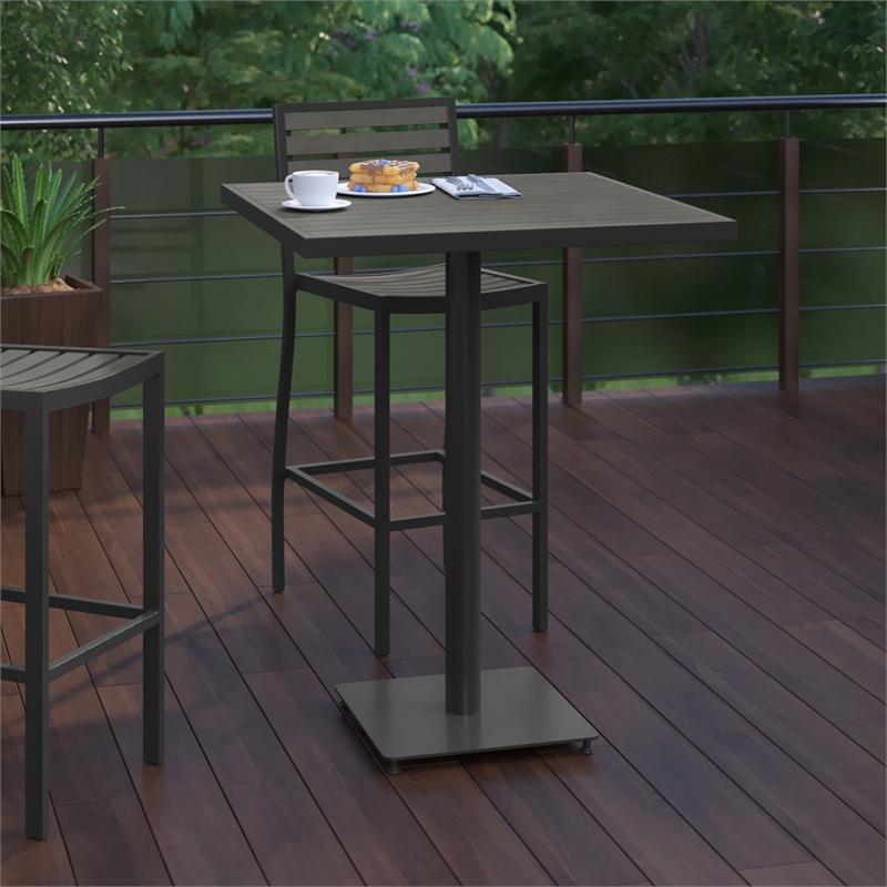 Afuera Living Square Bar Height Dining Table in Gray Wash (32