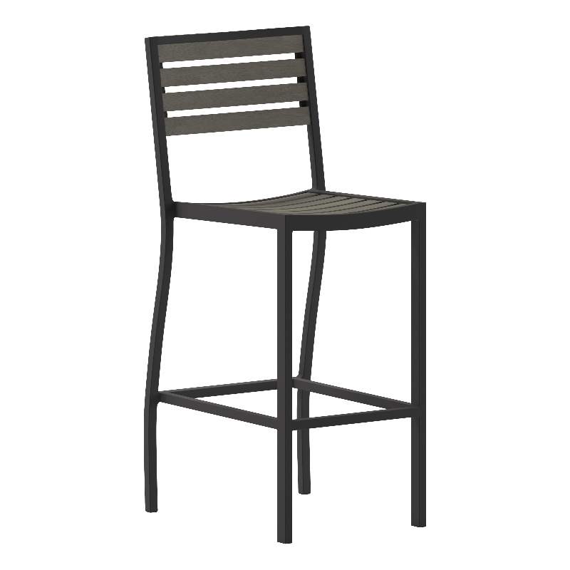 Afuera Living Aluminum Armless Bar Stool in Gray Wash