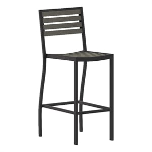Afuera Living Aluminum Armless Bar Stool in Gray Wash