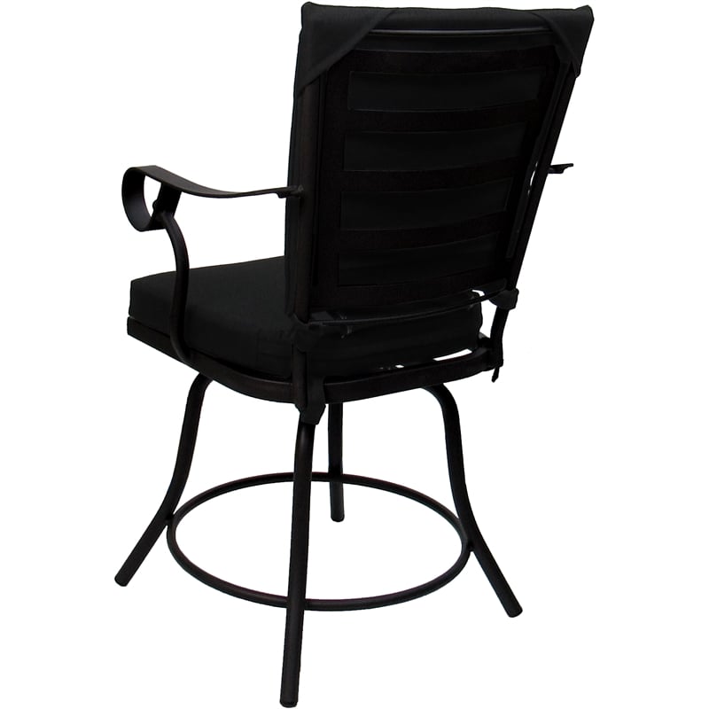 Afuera Living Jamey 5-Piece Dining Set Black Cushions Black Frame