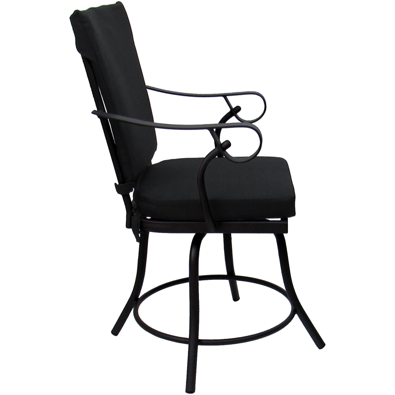 Afuera Living Jamey 5-Piece Dining Set Black Cushions Black Frame
