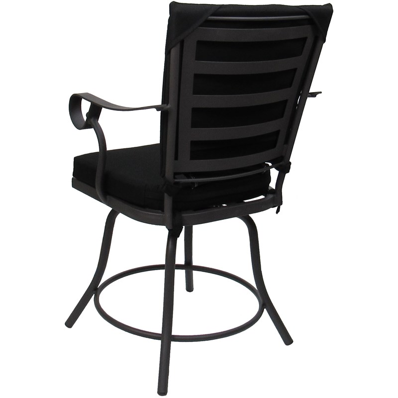Afuera Living 5-Piece Patio Dining Set with Black Cushions and Gray Frames
