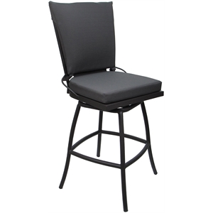 Afuera Living Jamey 26&quot Counter Height Bar Stool with Swivel in Dark Gray