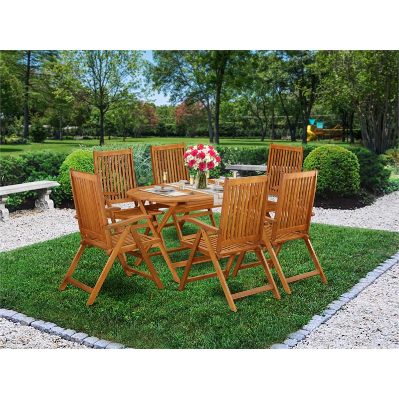 Afuera Living 7-Piece Wood Balcony Set in Natural Oil Finish