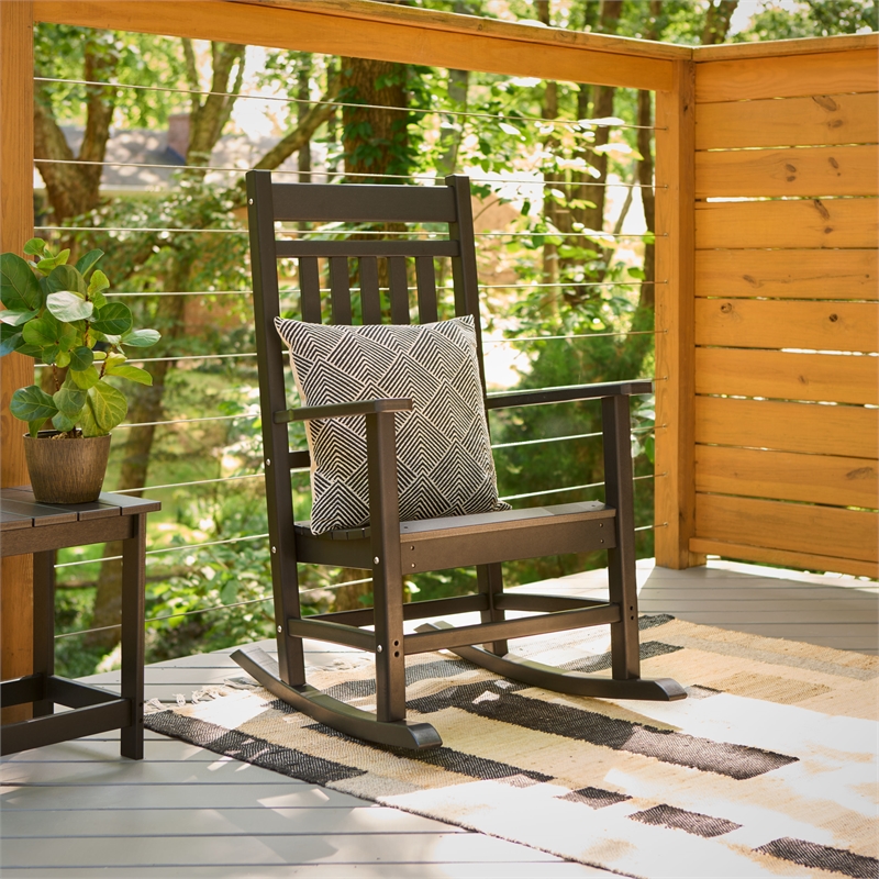 Afuera Living All-Weather Resin Porch Rocker in Black