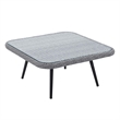 Afuera Living Square Rattan Outdoor Patio Coffee Table in Gray